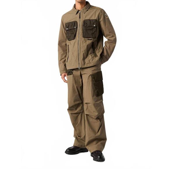 NEW PARAJUMPERS zachary overshirt in earth-deep moss
